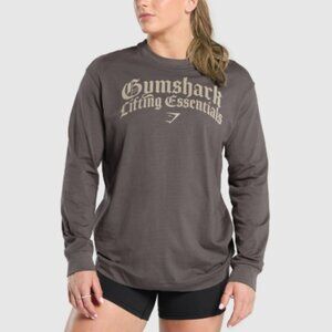 Gymshark Lifting Essentials Long Sleeve Top - Size XXL in Greyed Purple